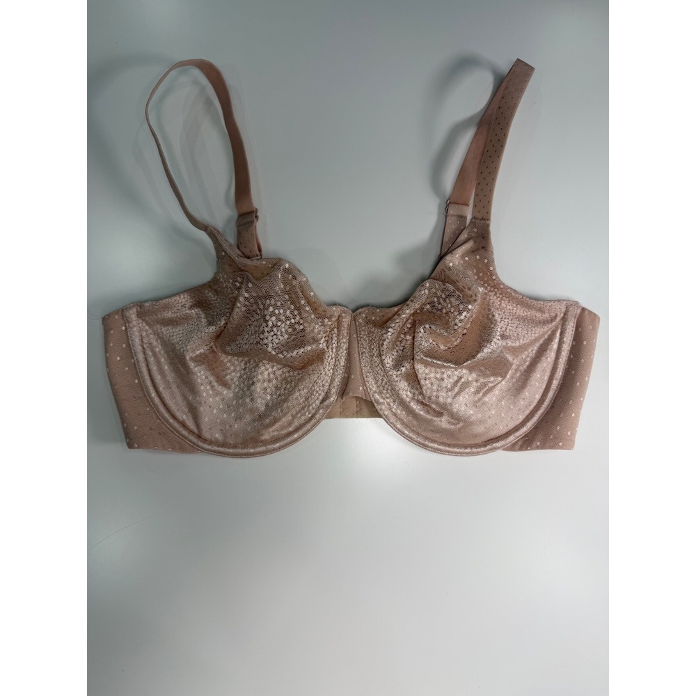 Wacoal Retro Chic Full Figure Underwire Bra 36DD Nude Tan Lace 855303